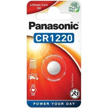 Panasonic Батерия литиева Panasonic CR-1220EL/1B, CR1220, 3V, 1бр (CR-1220EL/1B)