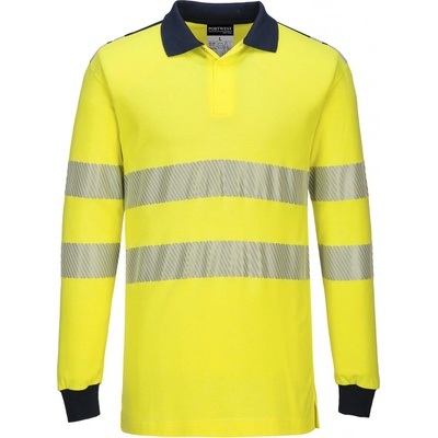 Portwest HI-VIS MODAFLAME WX3 FR702 Nehorľavá reflexná polokošeľa HV žltá/námorná modrá S