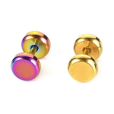 Šperky eshop piercing do ucha z oceli barevný W34.06 duhová