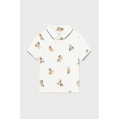 MAYORAL Бебешка памучна тениска с яка Mayoral в бежово с десен (1107.3F.Baby.PPYH)