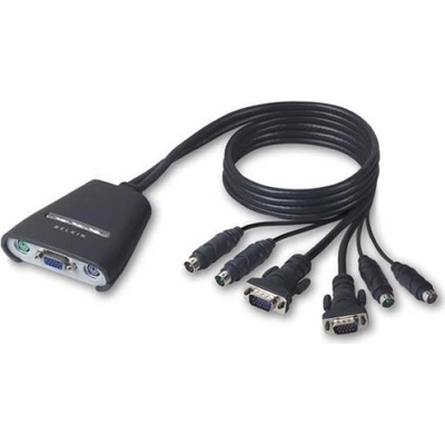 Belkin F1DK102Pea 2-portový KVM prepínač PS/2 + káble