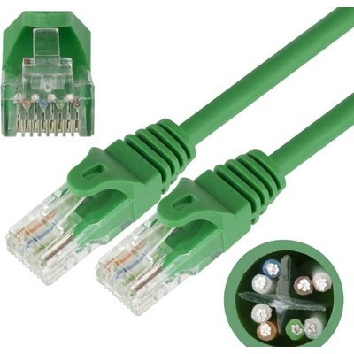 NEKU 3712403038Z UTP, patch, 2x RJ45 CAT6, 0,5m, zelený