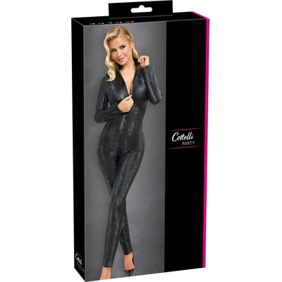 Le Desir Bodystocking s dlhým rukávom, sieťka, čierny