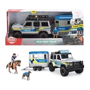 Dickie Toys Dickie: Полицейска кола с ремарке за коне, 1: 24