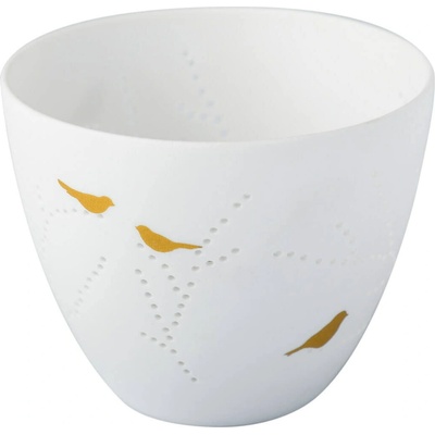 räder Porcelánový svícen Gold Birds Small, bílá barva, porcelán