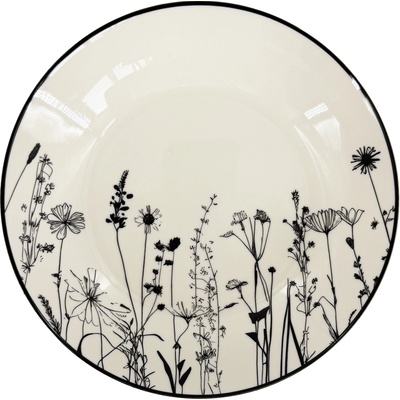 Hluboký porcelánový talíř Linea Garde 20,5 cm - černý dekor, by inspire