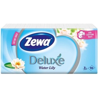 Zewa Deluxe papírové kapesníčky 3-vrstvé Watter Lily 10 x 9 ks