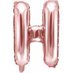 PartyDeco Балон от фолио Mini - Буква Н 35см розово златен