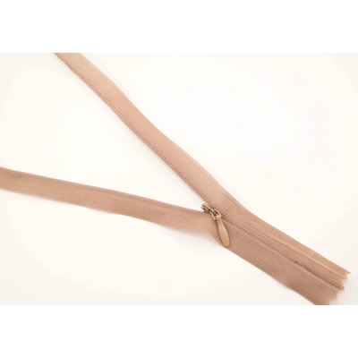 Nedeliteľný skrytý zips (3mm) rôzne farby - dĺžka 18 cm - 60 cm 18 cm Kakaová