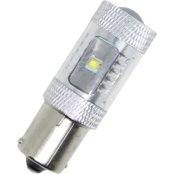 Диодна крушка ba15s с 6 х 5w cree диода и лупа единична светлина бяла (ba15s30w)