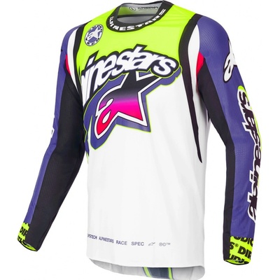 Alpinestars SUPERTECH SX DIRT STUDIOS bielo-fialovo-růžovo-žltý