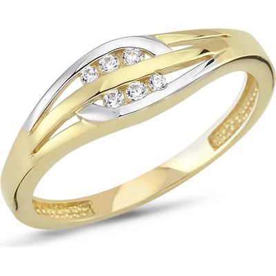 Lillian Vassago Prsten se zirkony z kombinovaného zlata LLV66 GR073