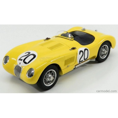 Cmc Jaguar C type Spider 3.4l Team Ecurie Francorchamps N 20 9th 24h Le Mans 1953 Roger Laurent Charles De Tornaco Žlutá 1:18