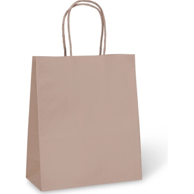 Taška papierová 26+12x35cm s krúteným uškom hnedá, 1ks