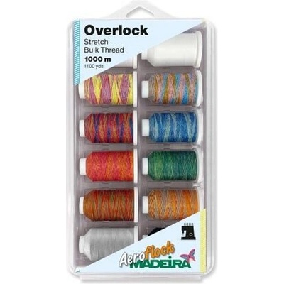 Overlockové nitě PES Madeira Aeroflock 100 chemlonové (12x1000m) - melírované