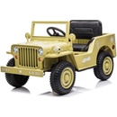 Mamido elektrický vojenský Jeep Willys 4x4 béžový