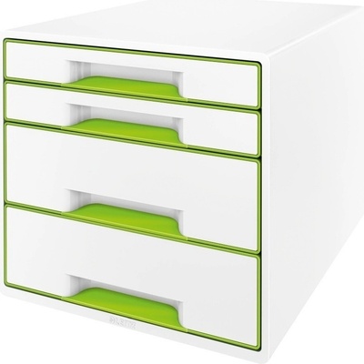 Leitz WOW Cube plastový 4 zásuvky bílo-zelený
