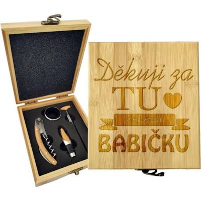 Sablio Dárková sada na víno Děkuji za tu nejlepší babičku: 147×168×49 mm