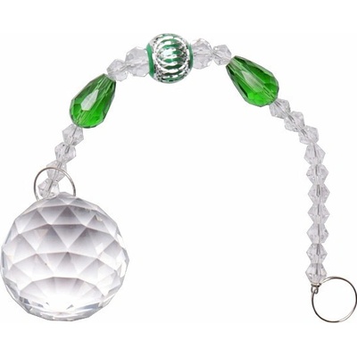 Nefertitis Prosperita a požehnání Feng Shui závěs do okna z broušených křišťálů zelený NF22497 - cca 19 cm