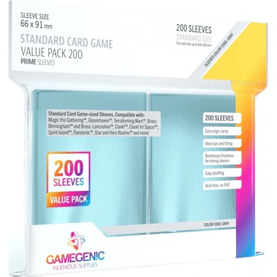 Gamegenic PRIME Standard Sleeve Value Pack obaly 200 ks