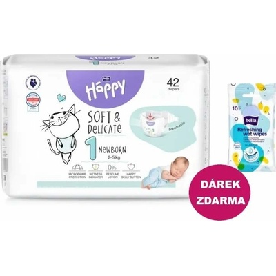 Bella Baby Happy Soft&Delicate 1 Newborn 2–5 kg 42 ks