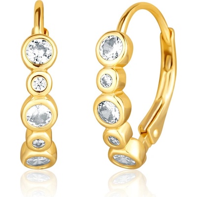 JVD Pozlátené strieborné náušnice so zirkónmi SVLE1253XH2GOKL