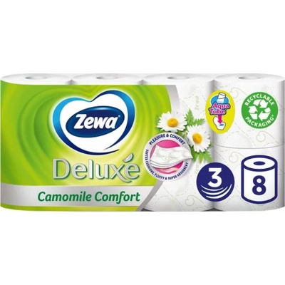 Zewa Deluxe Aqua Tube Camomile Comfort parfémovaný 3 vrstvý 150 útržků 8 ks
