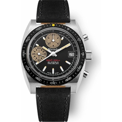 Nivada Grenchen Autochron Yellow - Black Leather