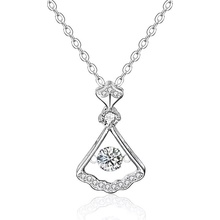 Royal Fashion strieborný rhodiovaný náhrdelník s drahokamom HA-XMZ007-SILVER-MOISSANITE-ZIRCON