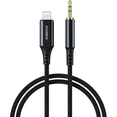 Choetech Аудио кабел Choetech, Lighting към mini jack 3.5mm, 1 метър, черен (AUX007)