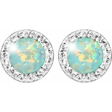 JSB Bijoux Opály s krištáľovými kameňmi Swarovski Pastel Mint Green 92400040l-bl (Ag 925/1000, 1,4 g)