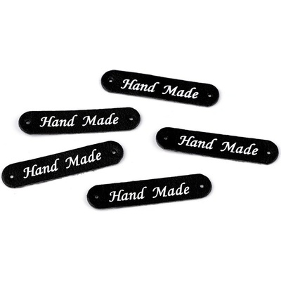 Ceduľka Hand made - čierna