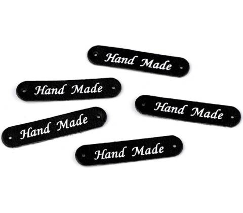 Ceduľka Hand made - čierna