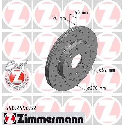 ZIMMERMANN Brzdový kotúč 540249652
