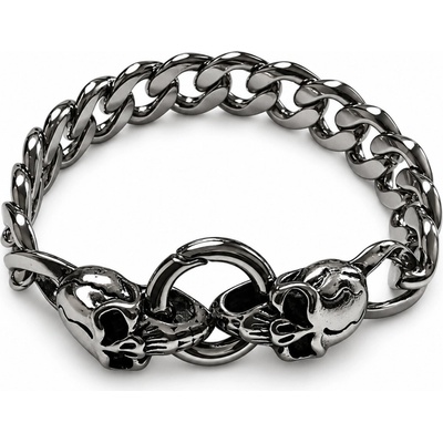 Solla Skull Forge pánsky náramok zo zliatiny strieborný CH-M-NR13