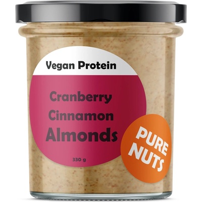 Pure Nuts Proteinová mandľová nátierka s brusnicami a škoricou 330 g