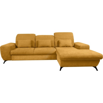 Laski Разтегателен ъглов тапициран диван alta, l-образен, с място за съхранение, десен, жълт (lk0110)