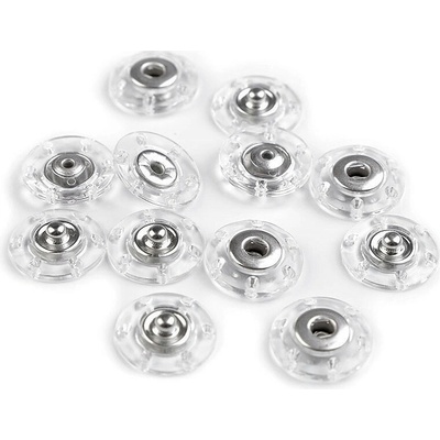 Designové patentky / druky Ø 18; 20; 25 mm Varianta: 1 (18 mm) transparent barva nikl, Balení: 6 pár
