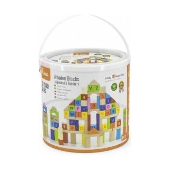 Vigan Viga Toys Educational Wooden Building Blocks 100 pcs. Number Letters