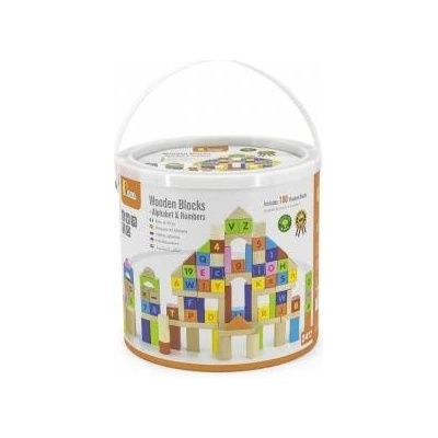 Vigan Viga Toys Educational Wooden Building Blocks 100 pcs. Number Letters