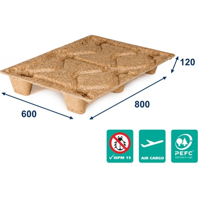 Paleta lisovaná INKA F64 - 800x600x120 - nosnosť 500 kg