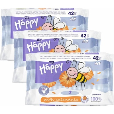 Bella Baby Happy Vlhčený s nechtíkom 3 x 42 ks