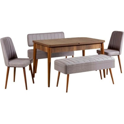 Sconto Jedálenská zostava Vina 13 sivá / orech