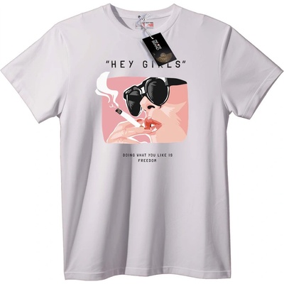 NOONEBRAND Тениска Готино момиче с цигара - L, Black
