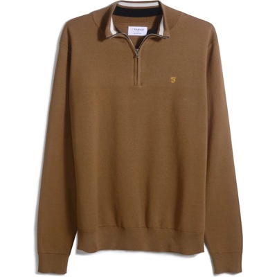 Farah Men's Quarter-Zip Fleece - Rich Tobacco