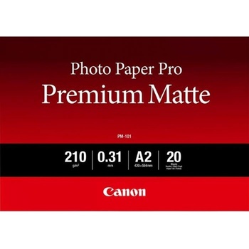 Canon Photo Paper Premium Matte PM-101 8657B017, 210 г/м2, 16.54x23.39", A2, 20 бр. , smooth, мат, бял, фотографска хартия (8657B017)