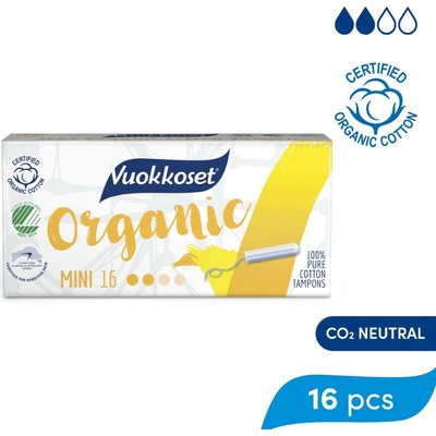 Vuokkoset Organické tampóny mini 16 ks