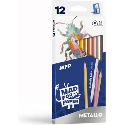 Unipap Metallo pastelky triangular s ořezávátkem 12 ks 6300667