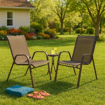 Set 2x Zahradní křeslo SPRINGOS MONZA GF0104 hnědé