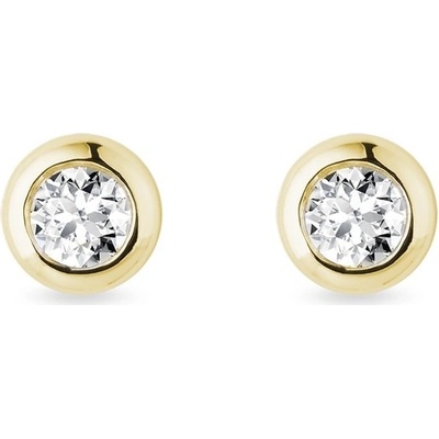 Klenota zlaté bezel napichoavčky s diamantmi k0662023